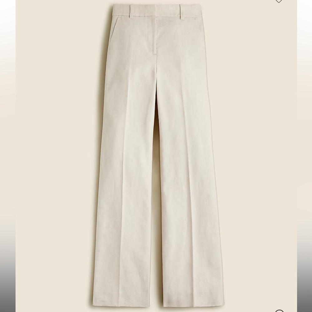 BRAND NEW J Crew Carolina flare pant in stretch linen blend